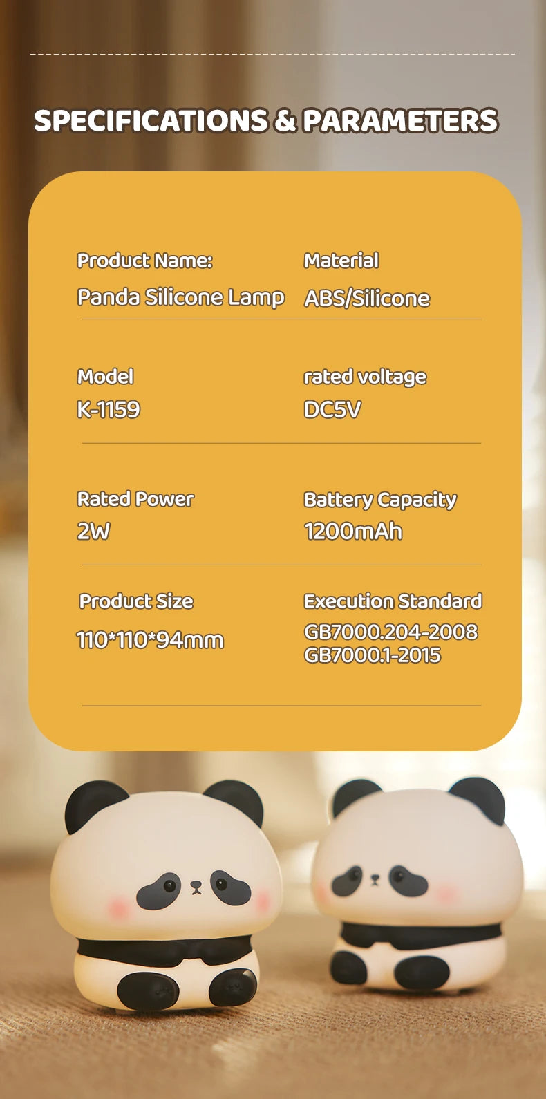 Cute Panda LED Night Lamp