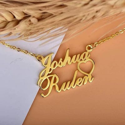 Customized Double Name Heart Necklace