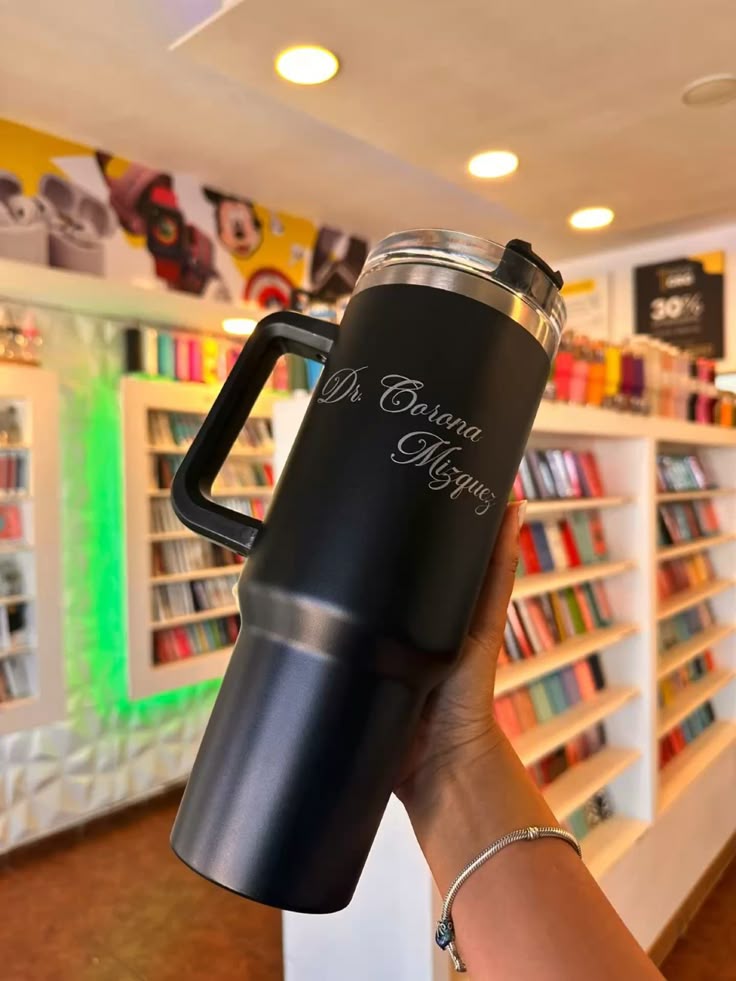 Engraved Name Thermal Travel Mug with Handle 1200ml
