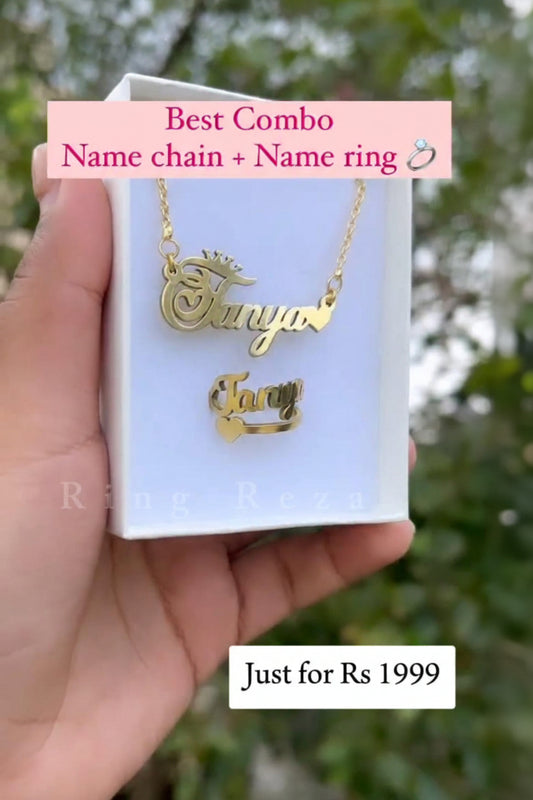 Customized Name Necklace And Ring - Ring Reza