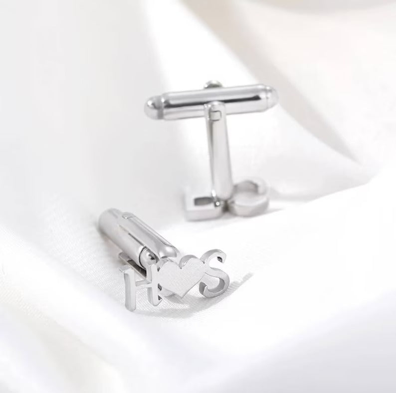 Customize Name Cufflinks β Personalized Letter Cufflinks for Groom, Wedding & Formal Wear