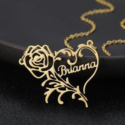 Handmade Rose Heart Necklace