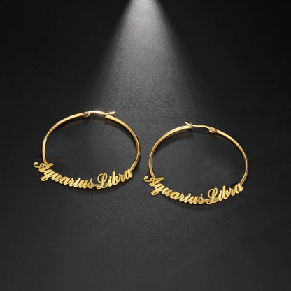 Customized Name Hoop Earrings