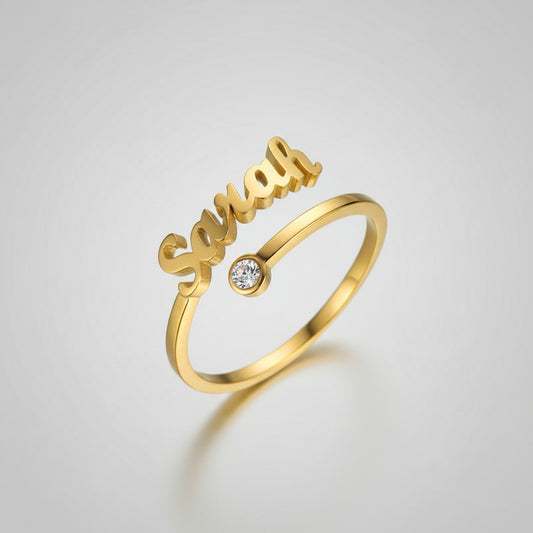 Custom Stone Name Rings