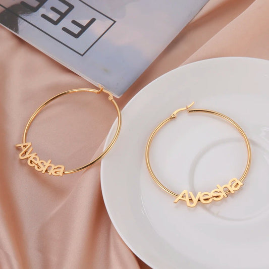 Customized Name Hoop Earrings