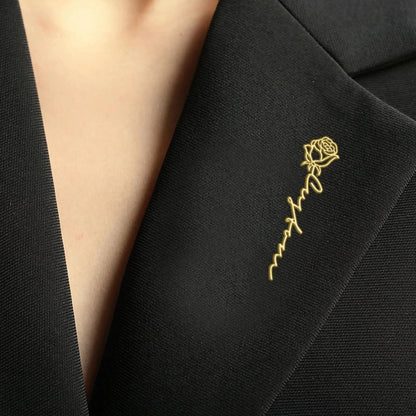 Custom Flower Name Brooch