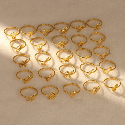 Simple Letter Adjustable Ring