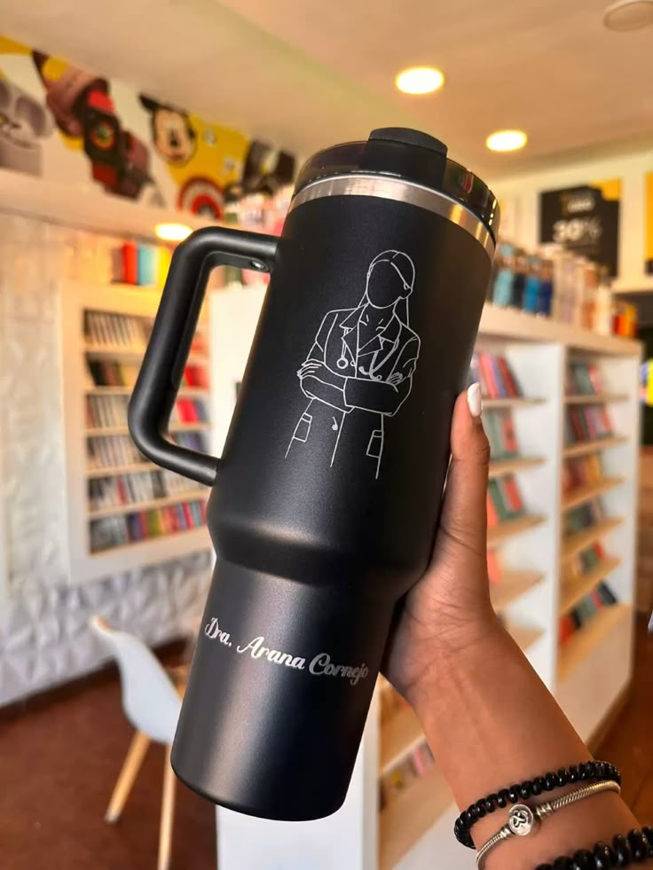 Engraved Name Thermal Travel Mug with Handle 1200ml