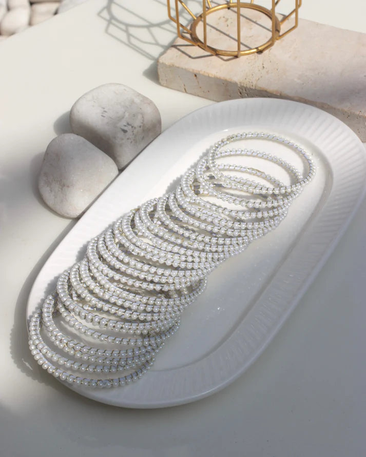 White Pearl Bangles