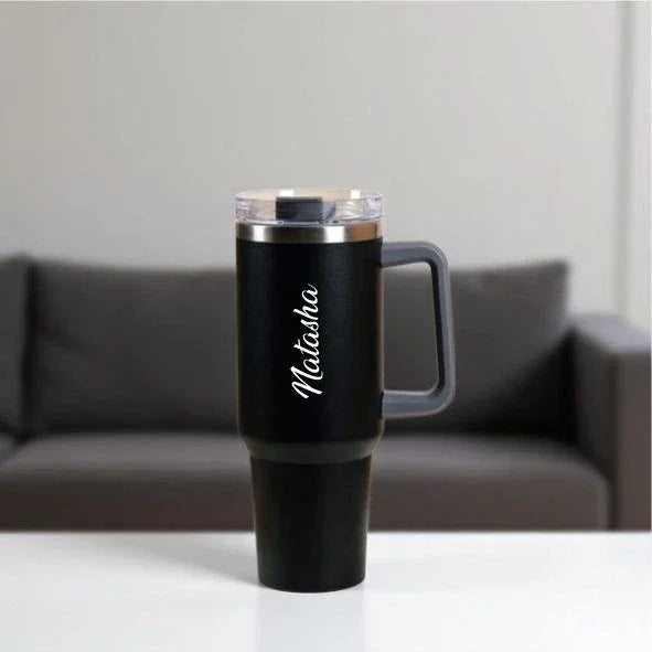 Engraved Name Thermal Travel Mug with Handle 1200ml