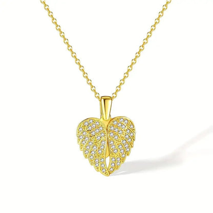 Personalized Heart Name Angel Wings Necklace