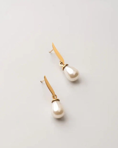 Arabic Initial Pearl Earrings