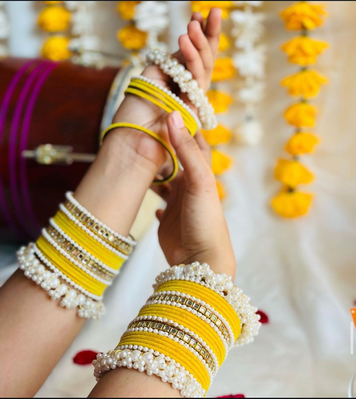 Bridal Pearl Bangle Set - Ring Reza