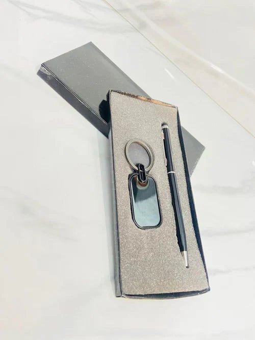 China Imported Black Name Stylus Pen +Keychain - Ring Reza
