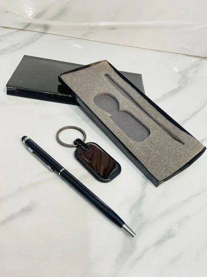 China Imported Black Name Stylus Pen +Keychain - Ring Reza