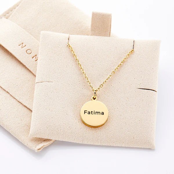 Coin Engraved Pendant – Personalized Necklace with Custom Engraving - Ring Reza