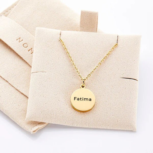 Coin Engraved Pendant – Personalized Necklace with Custom Engraving - Ring Reza