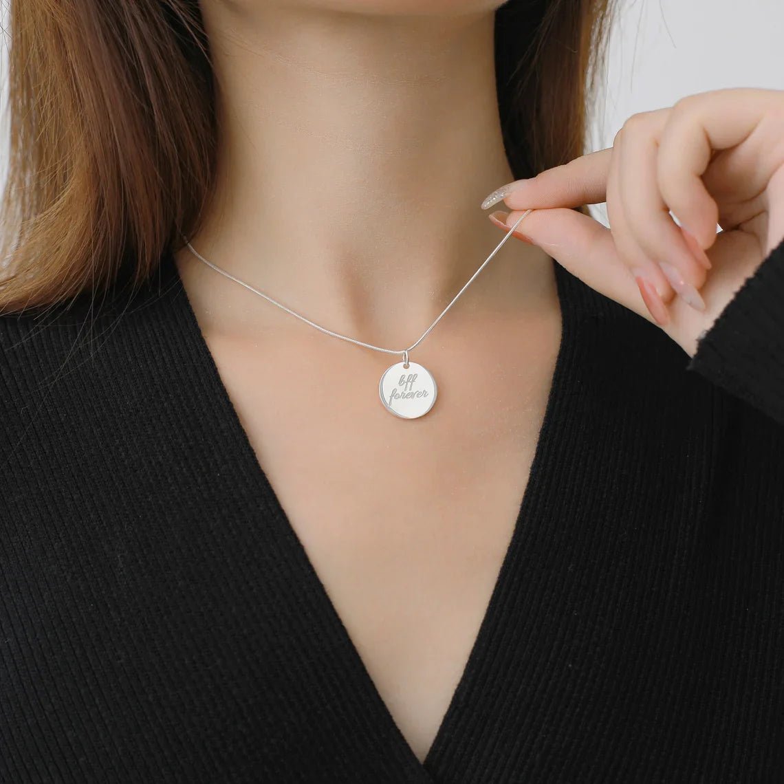 Coin Engraved Pendant – Personalized Necklace with Custom Engraving - Ring Reza