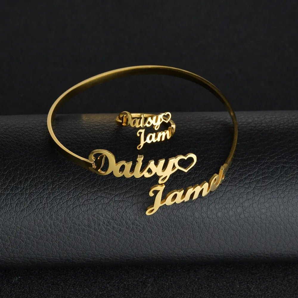 Custom Double Name Bracelet & Ring Set - Ring Reza