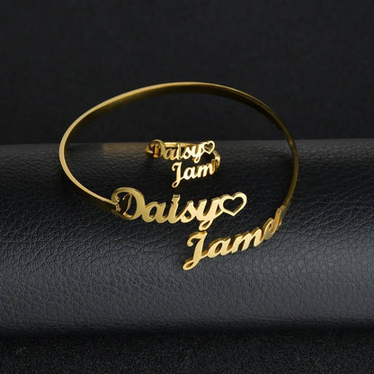Custom Double Name Bracelet & Ring Set - Ring Reza