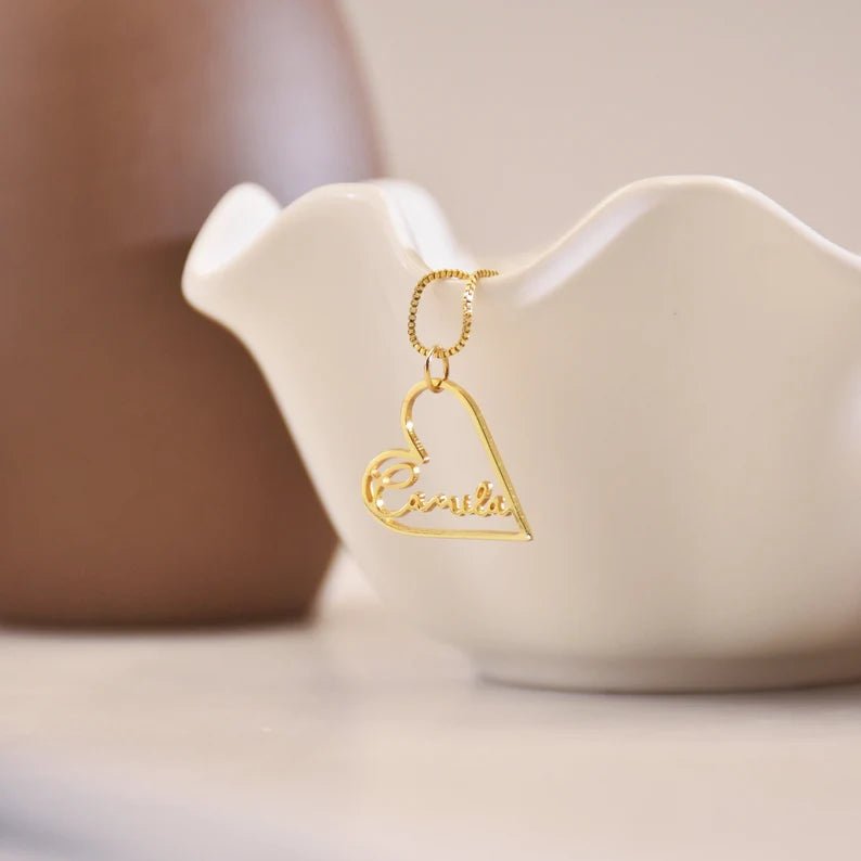 Custom Heart Name Necklace - Ring Reza