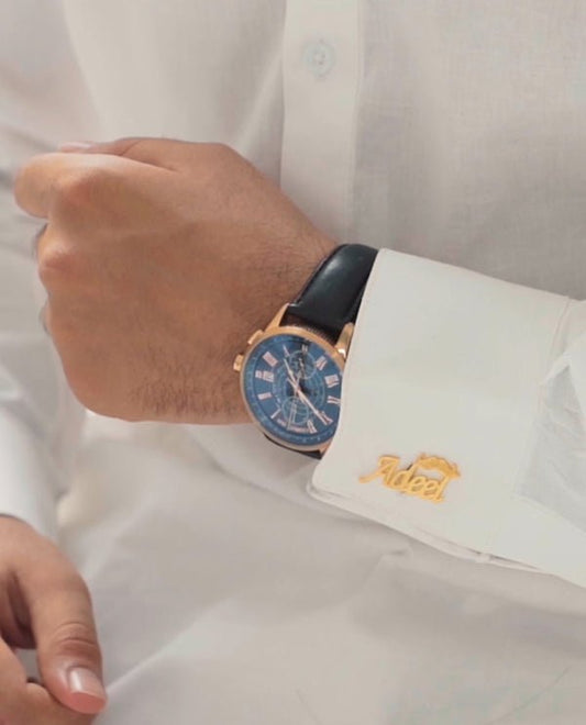 Custom Name Cufflinks - Ring Reza