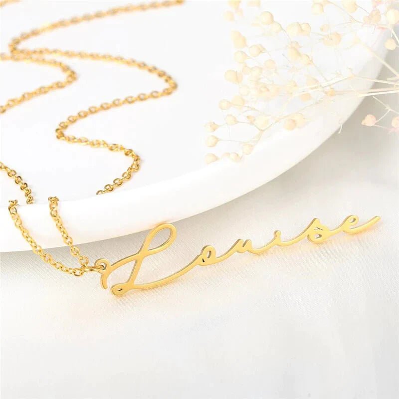 Custom Vertical Name Necklace – Personalized Jewelry Gift - Ring Reza