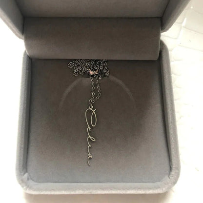 Custom Vertical Name Necklace – Personalized Jewelry Gift - Ring Reza