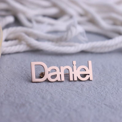 Customize Name Brooch – Personalized Silver/Golden Breastpin with Initials or Numbers - Ring Reza