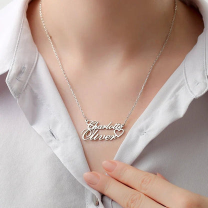 Customized Double Name Heart Necklace - Ring Reza