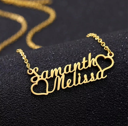 Customized Double Name Heart Necklace - Ring Reza