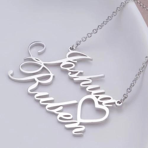 Customized Double Name Heart Necklace - Ring Reza