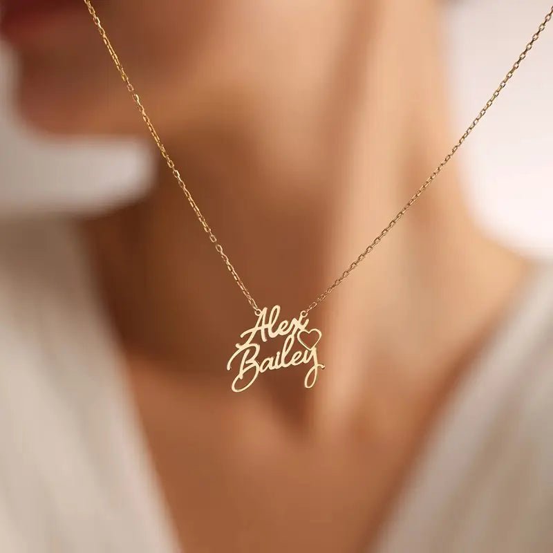 Customized Double Name Heart Necklace - Ring Reza
