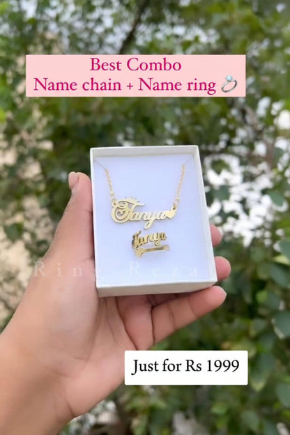 Customized Name Necklace And Ring - Ring Reza