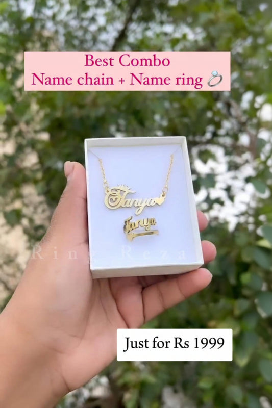 Customized Name Necklace And Ring - Ring Reza
