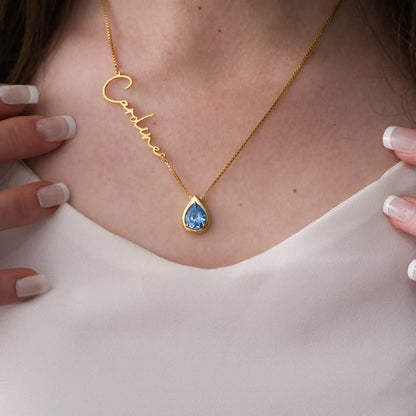Customized Name Necklace With Stone - Ring Reza