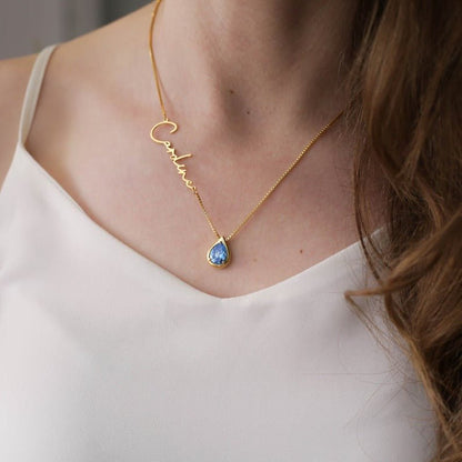 Customized Name Necklace With Stone - Ring Reza