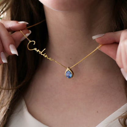 Customized Name Necklace With Stone - Ring Reza