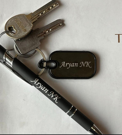 Customized your name engraving pen and keychain with best gift box packing - Ring Reza