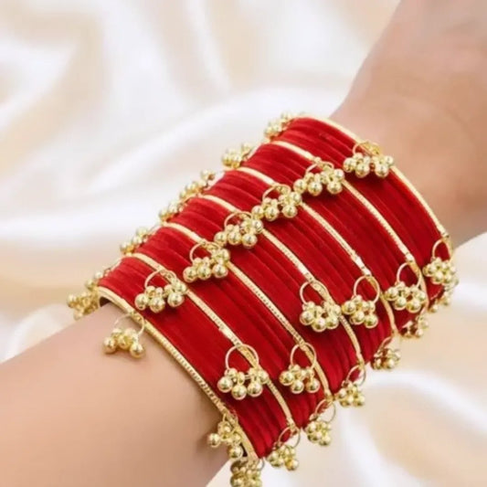 Luxury Velvet Bangles Set with Golden l Kashmiri Kara