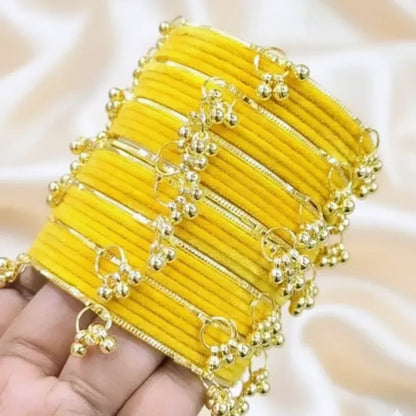 Luxury Velvet Bangles Set with Golden l Kashmiri Kara