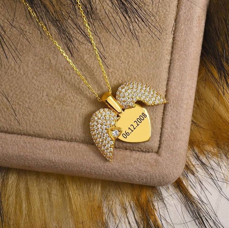 Engrave Name Open Heart Neckless - Ring Reza