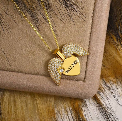 Engrave Name Open Heart Neckless - Ring Reza