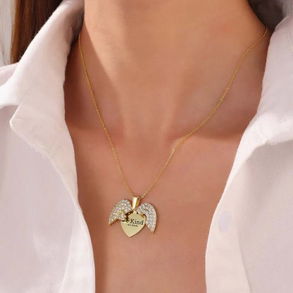 Engrave Name Open Heart Neckless - Ring Reza