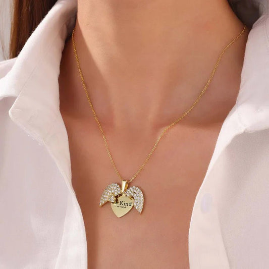 Engrave Name Open Heart Neckless - Ring Reza