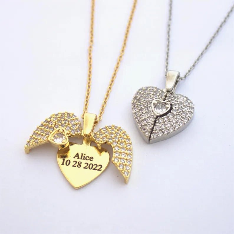 Engrave Name Open Heart Neckless - Ring Reza
