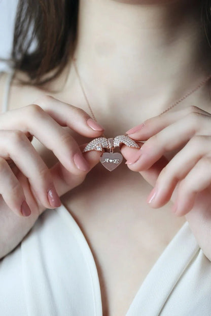 Engrave Name Open Heart Neckless - Ring Reza