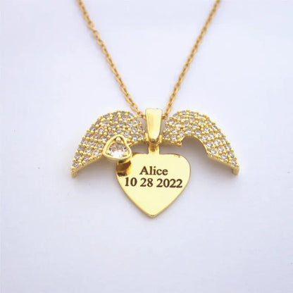 Engrave Name Open Heart Neckless - Ring Reza