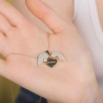 Engrave Name Open Heart Neckless - Ring Reza