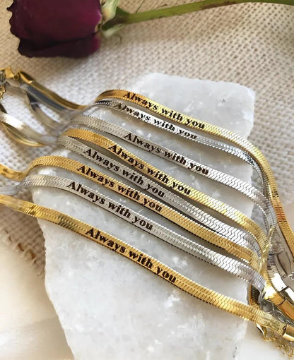 Engraved Couples Bracelet – Personalized For You & Your Love - Ring Reza